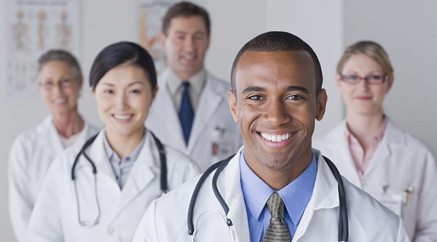 Group of diverse physicians