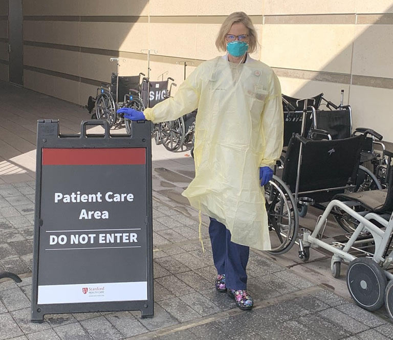 Coronavirus_Front_Lines_Blomkalns “It’s all COVID, all day, every day,” says Andra Blomkalns, MD, chair of the department of emergency medicine at Stanford Medicine