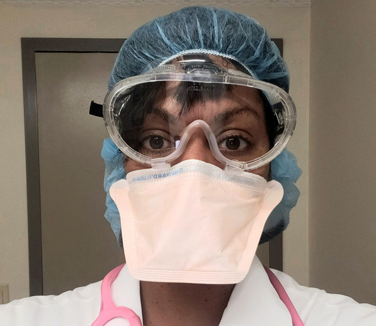 Protective equipment is awkward and uncomfortable, but she’s thrilled to have it, says Aisha Terry, MD, an emergency medicine physician at George Washington University Hospital
