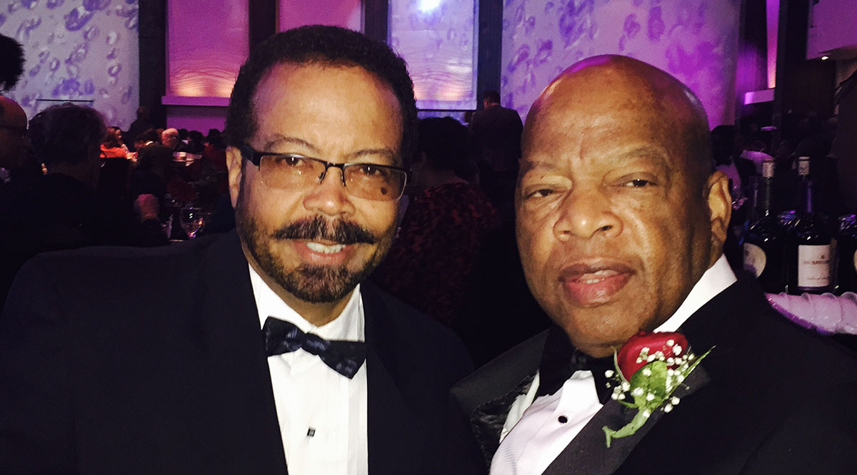 Pettigrew_Lewis_1200x666 Roderic Pettigrew, PhD, MD, and Rep. John Lewis at the 2016 A Candle In the Dark Awards Gala of Morehouse College. Rep. Lewis received the Candle Award for achievements in civil rights and public service. Dr. Pettigrew is a previous award recipient.
