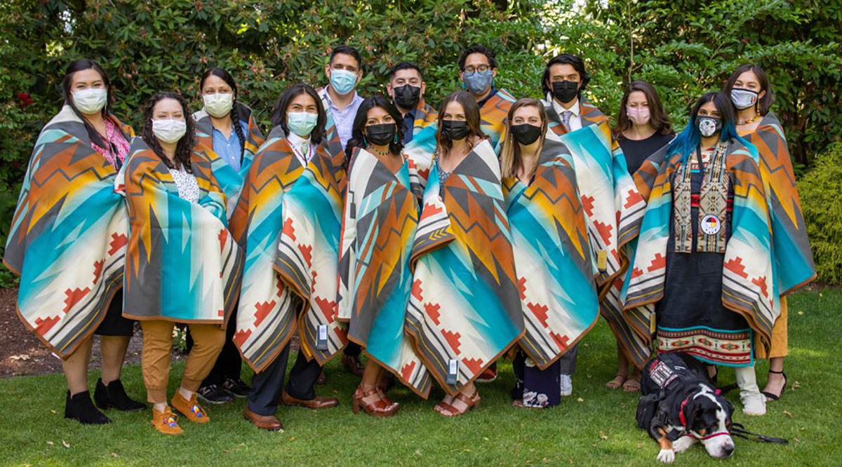 A blanketing ceremony in Portland, Oregon, closed out the 2020-2021 Wy’east Postbaccalaureate Pathway program for American Indian and Alaska Native students headed to medical school.