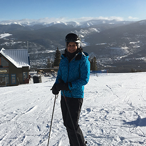 Sunita Sharma at a ski slope