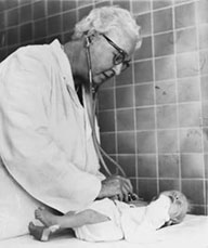 Black and white photograph of Virginia Apgar