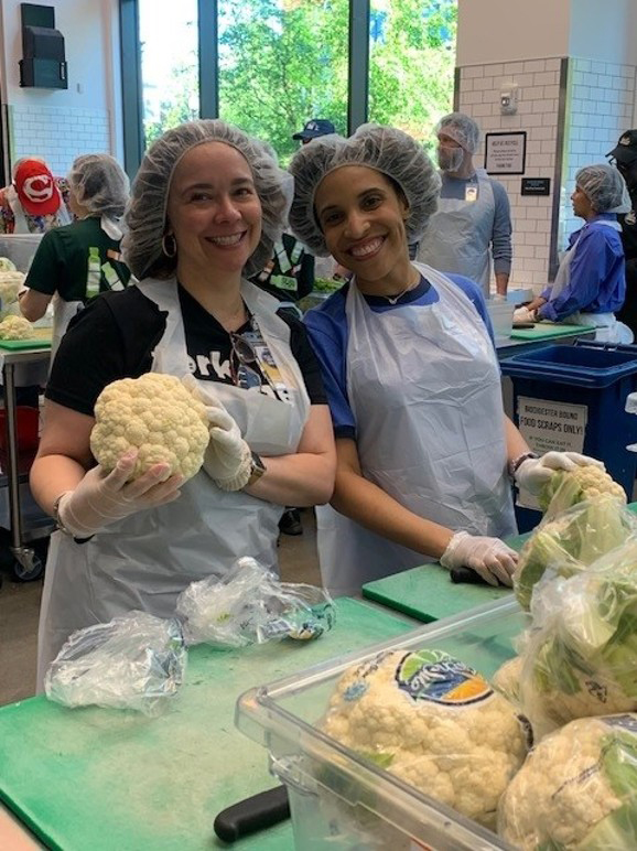 On AAMC Cares Day, our organization-wide day of service, staff prepare meals for DC Central Kitchen.