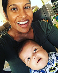 Ezra Kelly with his mother, Nazira Kelly