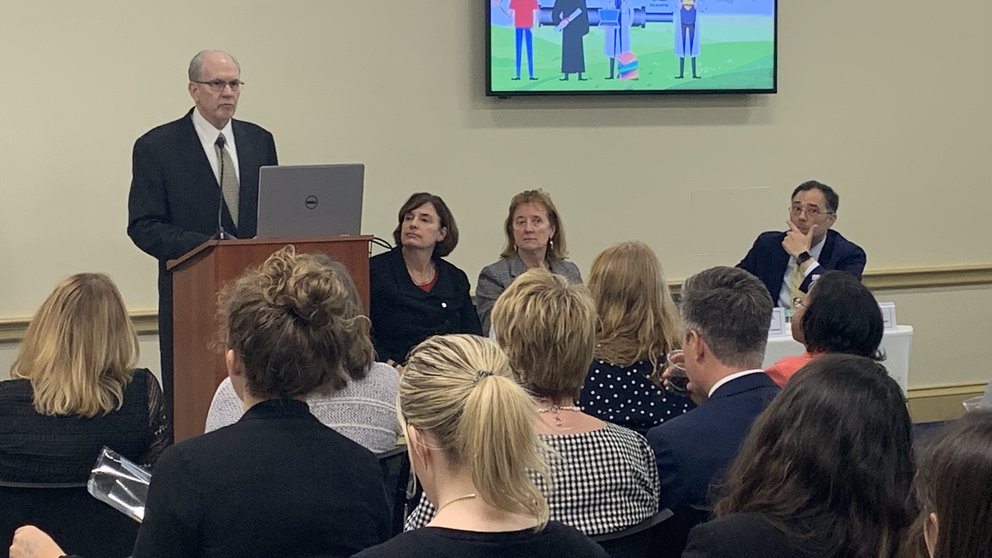 Christopher Westfall, MD, FACS, dean of the college of medicine at the University of Arkansas for Medical Sciences; Karen Fisher, JD, AAMC chief public policy officer; Janis Orlowski, MD, AAMC chief health care officer; and Len Marquez, AAMC senior director of government relations.