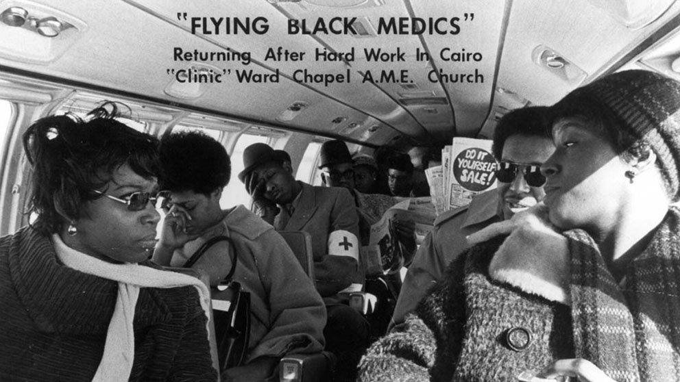 The Flying Black Medics, created by Leonidas Harris Berry, MD, return from providing medical care and education to Cairo, Illinois, residents in 1970.