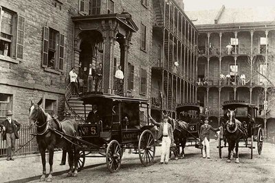 horse-drawn ambulances