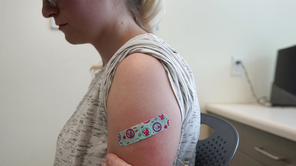 A nurse gives a woman a measles, mumps, and rubella vaccine at the Utah County Health Department on April 29, 2019, in Provo, Utah. These were the woman’s first ever vaccinations.