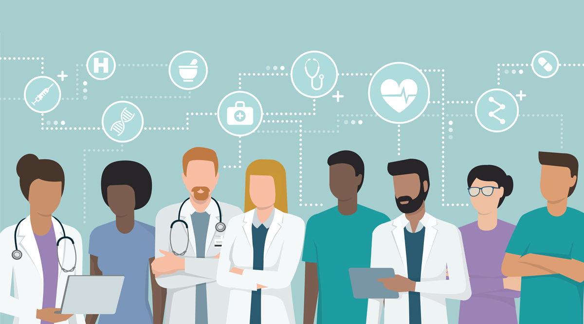 Illustration of a medical team Illustration of a medical team
