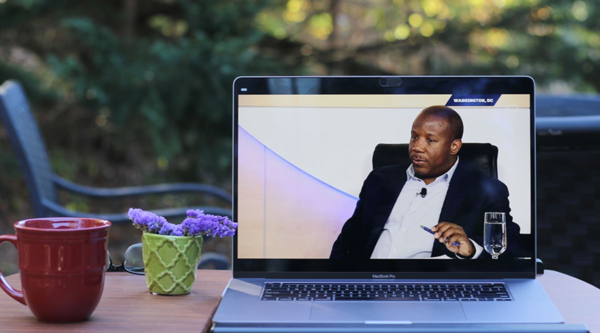 Robert Livingston appears on a laptop screen