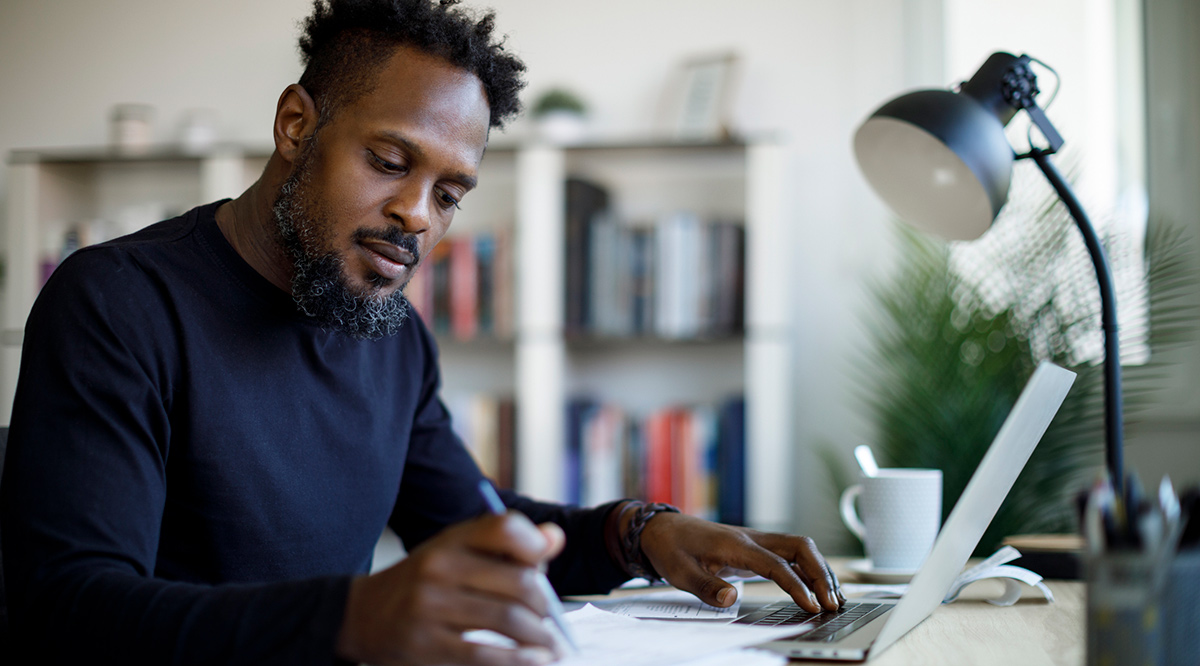 Man working at home