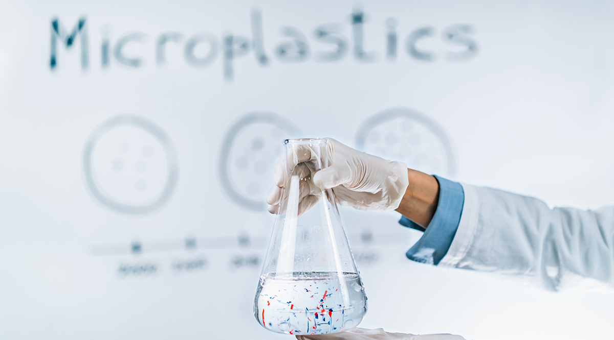 Microplastics research, conceptual image