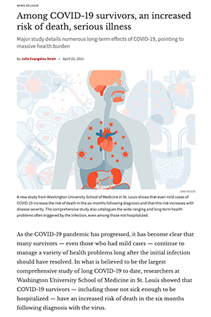 Among COVID-19 survivors, an increased risk of death, serious illness