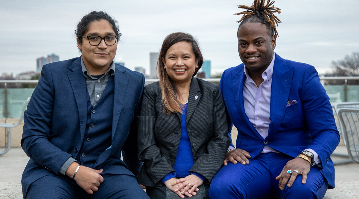 Juan Cabrera, Maricar Estrella, and Prescotte Stokes III