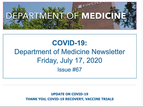 Department of Medicine COVID-19 Daily Update  Albert Einstein College of Medicine Montefiore Health System