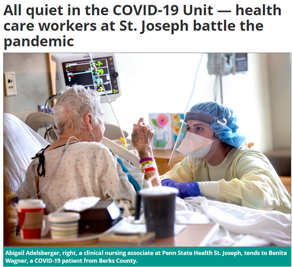 All quiet in the COVID-19 Unit - health care workers at St. Joseph battle the pandemic