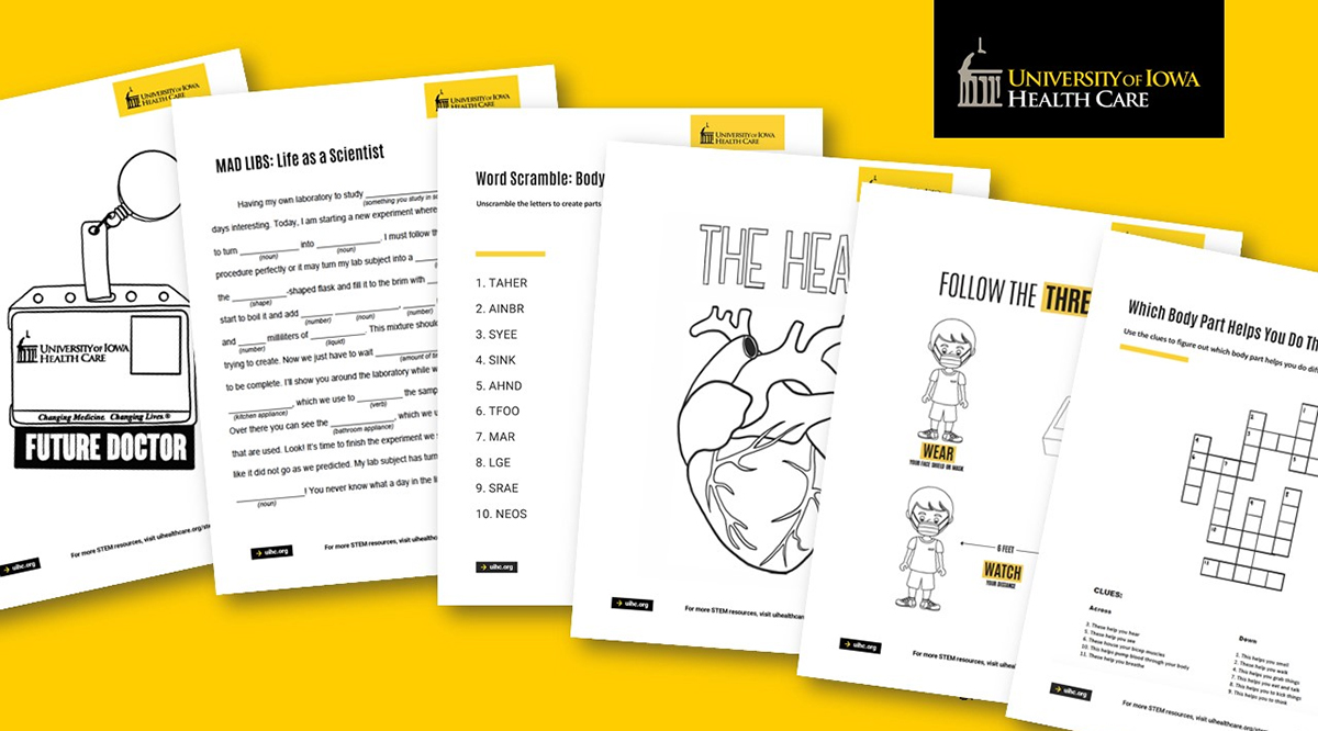 University of Iowa Health Care STEM Education Goes Virtual Activity Sheets