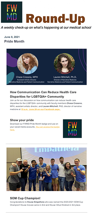 TCU and UNTHSC School of Medicine Round-Up Newsletter