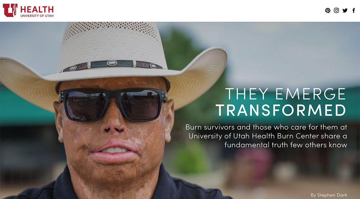 Daniel Pavon, burn survivor, featured in They Emerge Transformed - Burn survivors and those who care for them at University of Utah Health Burn Center share a fundamental truth few others know