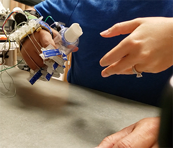 A rehabilitation robot at Columbia University Medical Center calculates