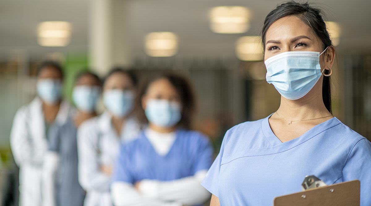 A group of medical professionals in masks