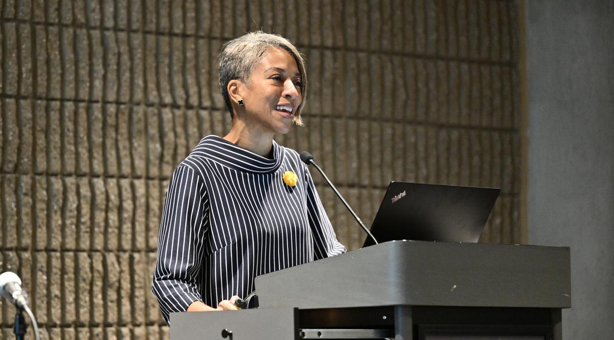 Kimberly D. Manning, MD, speaks at the Jordan J. Cohen Humanism in Medicine Lecture at Learn Serve Lead 2024: The AAMC Annual Meeting on Nov. 10 in Atlanta.