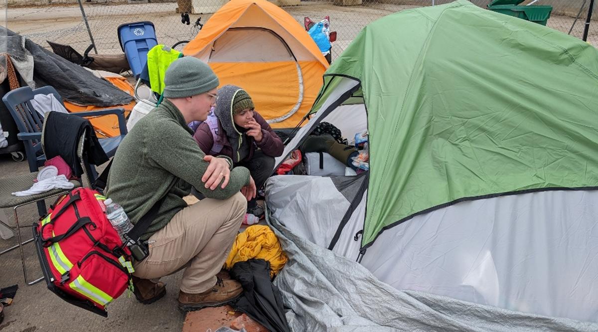 Josh Fernelius, MD, an internal medicine specialist at Saint Louis University School of Medicine, and Margoe Chesler, RN, volunteer with Street Med STL.