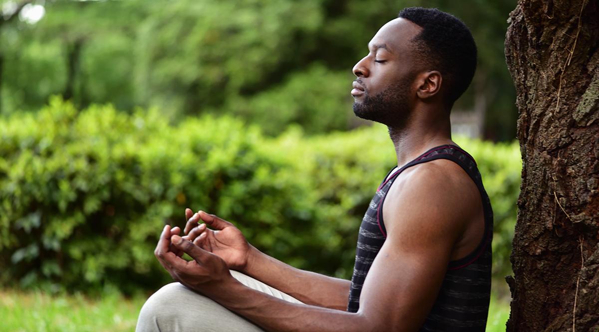 A man meditating