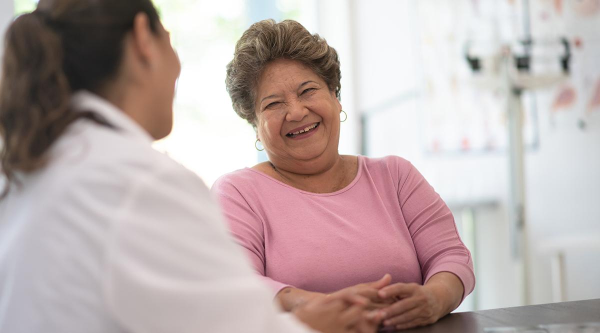 Older woman talking with the doctor