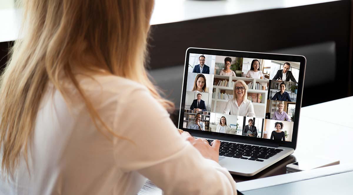 Woman laptop meeting Woman laptop meeting