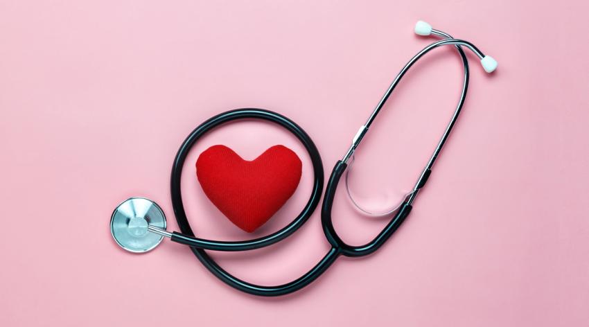 Stethoscope with heart model