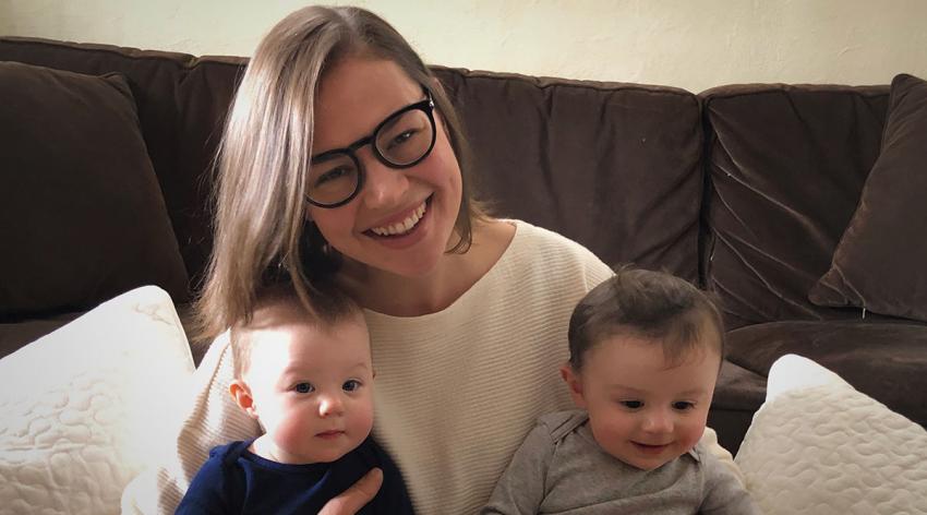 Photo of Gaelen Dwyer and her twins