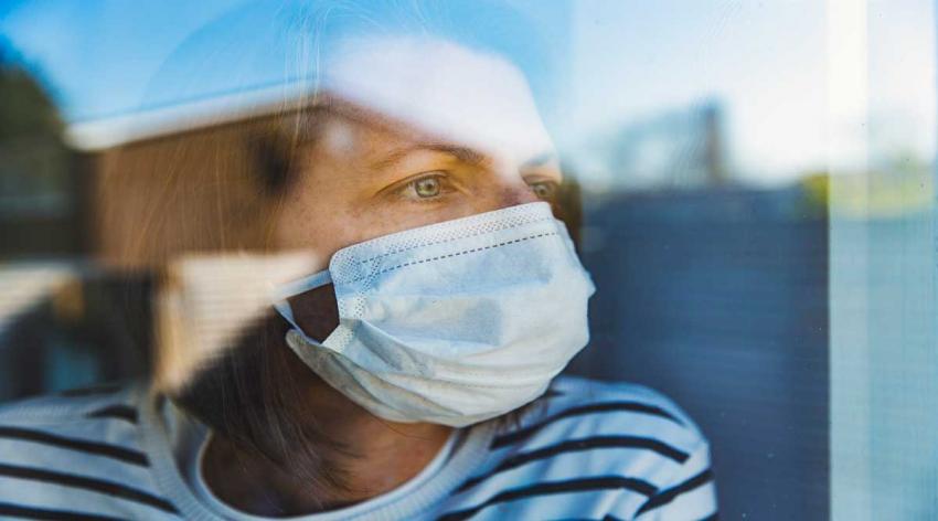 women in mask