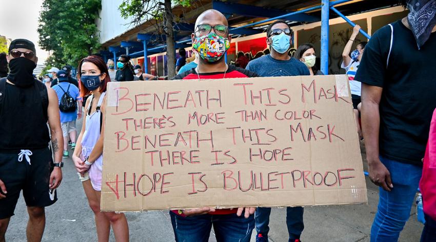 Protesters gathered on H and 16th streets in Washington, D.C., on Wednesday, June 3, around 6:30 p.m. to protest police brutality