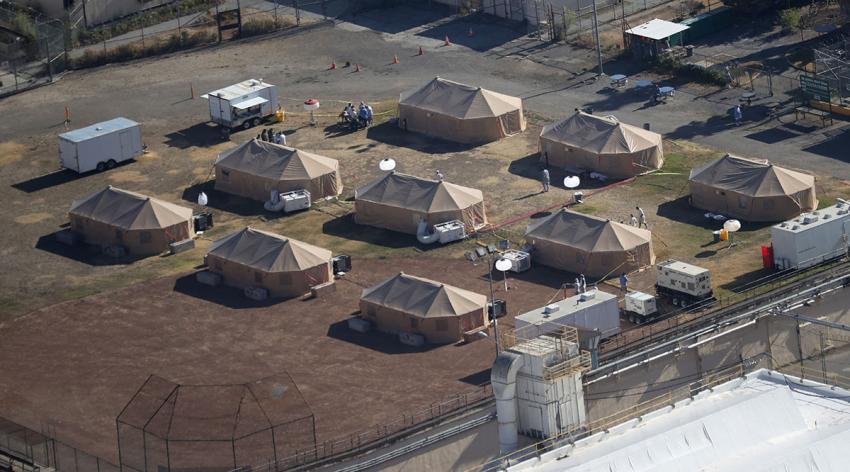 An emergency care facility was erected to treat inmates infected with the novel coronavirus at San Quentin State Prison in San Quentin, California, as seen in July.