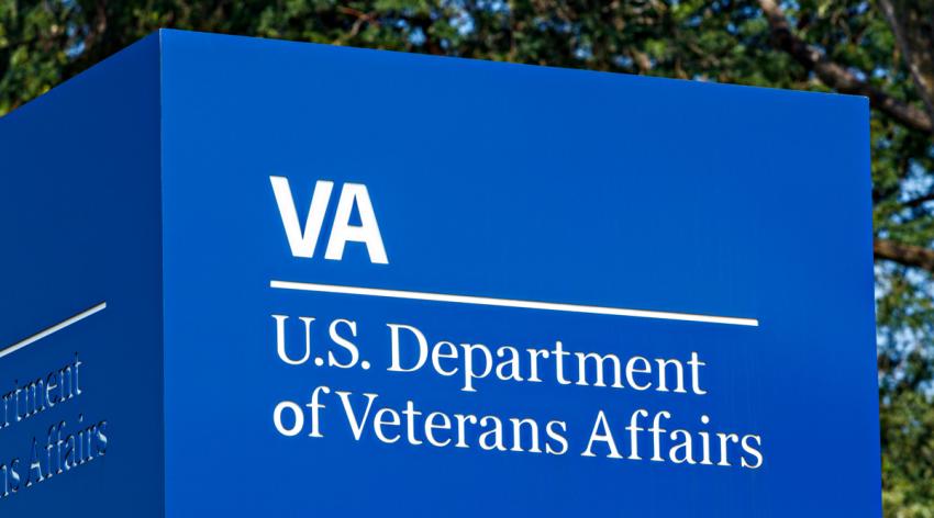 Signage and logo of the U.S. Department of Veterans Affairs