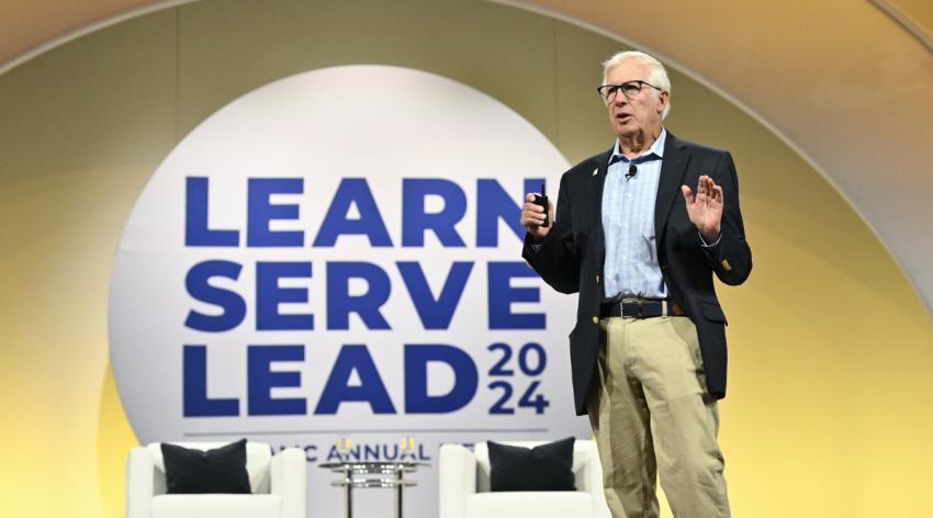 James Weinstein, DO, MS, talks about the potential of AI to fundamentally change medical education and practice, and the challenges it presents at Learn Serve Lead 2024: The AAMC Annual Meeting on Nov. 10 in Atlanta.