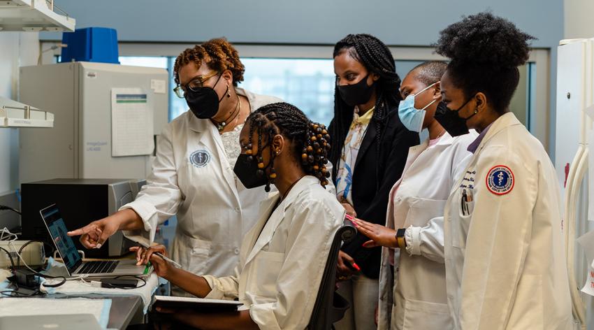 Researchers work in the lab of Marjorie Gondré-Lewis, PhD, at Howard University School of Medicine in Washington, D.C., which is a recipient of the Chan Zuckerberg Initiative grant to further diversity research in personalized medicine.