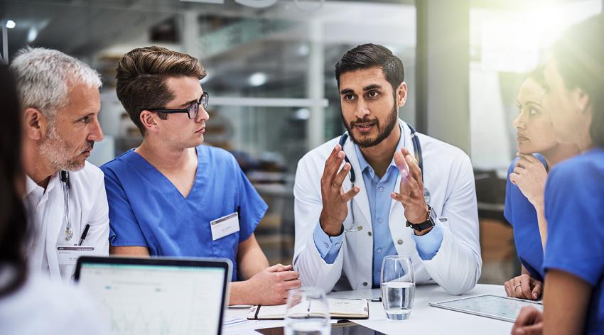 A team of doctors having a meeting