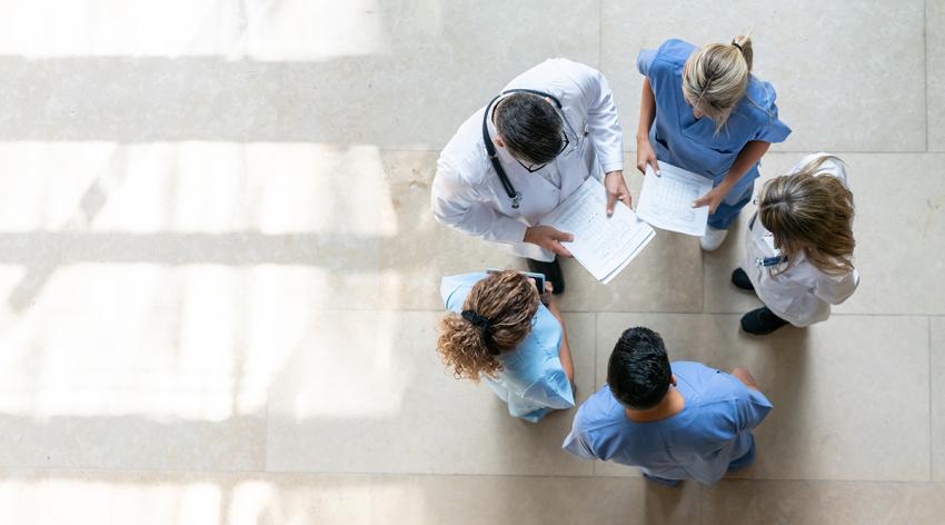 Healthcare professionals during a meeting at the hospital