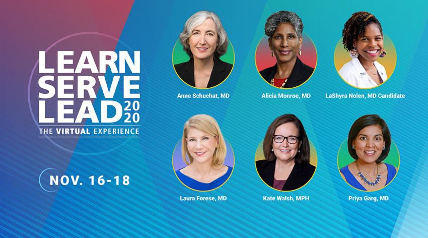 Image showing the six keynote speakers at this year’s Learn Serve Lead, which takes place on November 16-18.