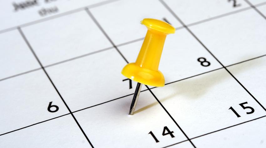 Push pin on calendar