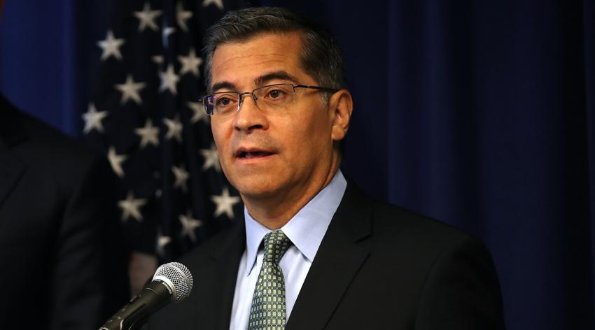 Xavier Becerra Speaks at a podium